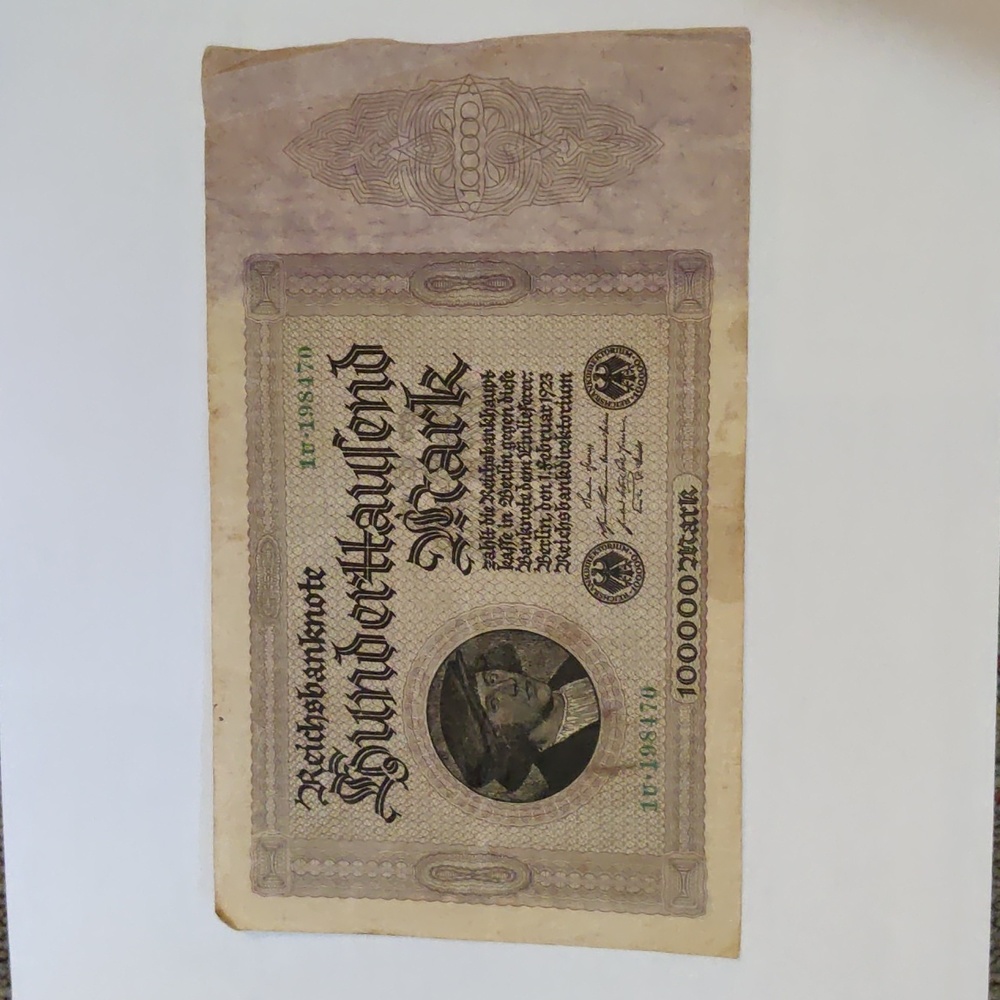 2023 Antique Germany 100,000 bank note